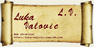 Luka Valović vizit kartica